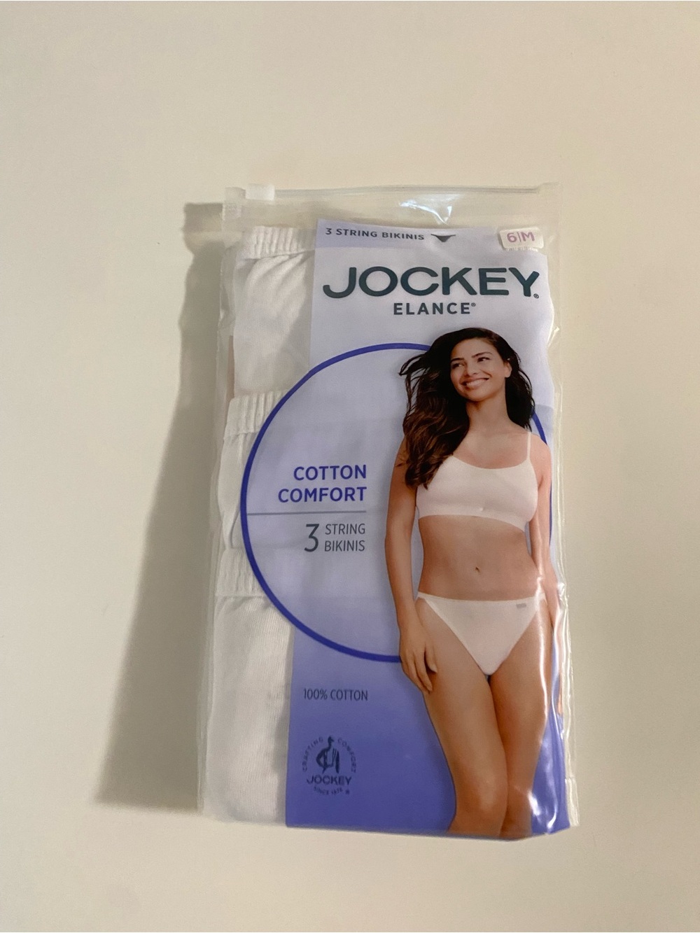Jockey Elance White Women's Cotton String Bikini Briefs - 3 Pack